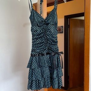 Halter top, polka dot dress